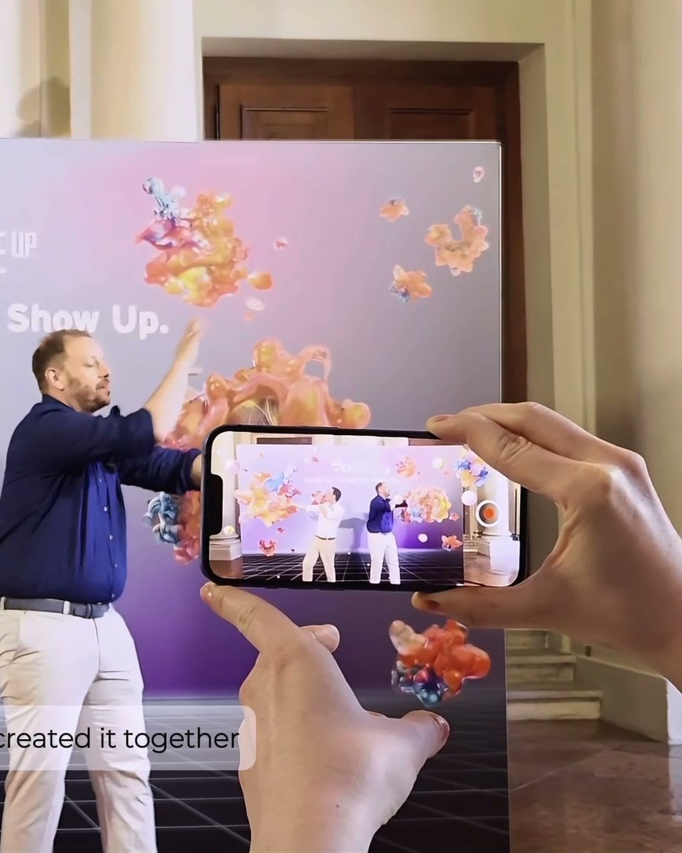 An AR selfie wall at the EY Scale-up Award