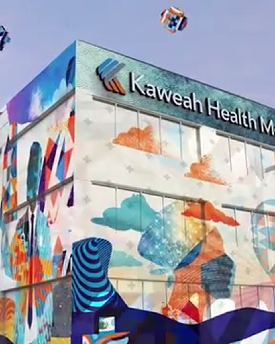 A hospital brand launched on a 24 foot AR mural