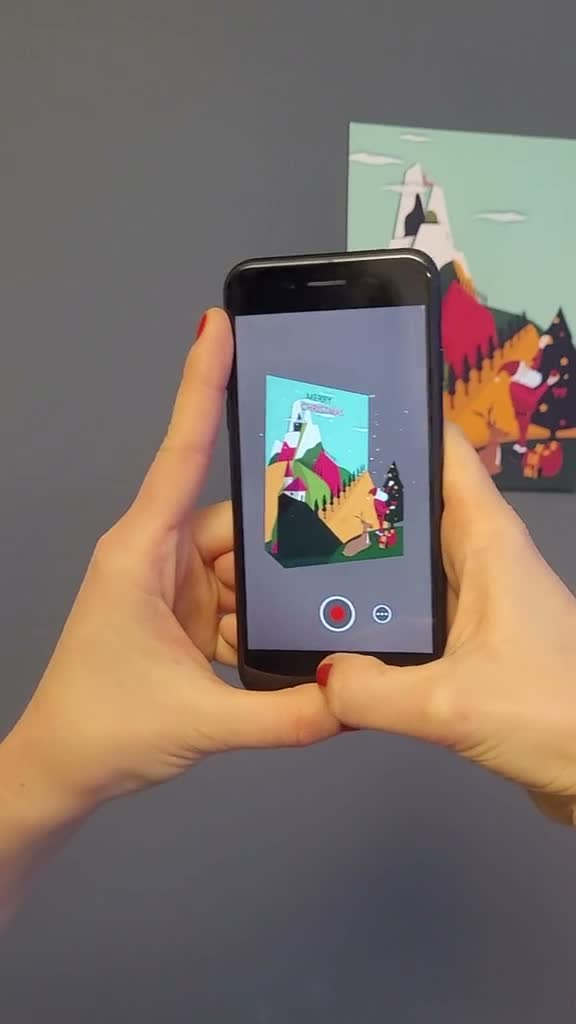A Christmas card that unfolds into a scene