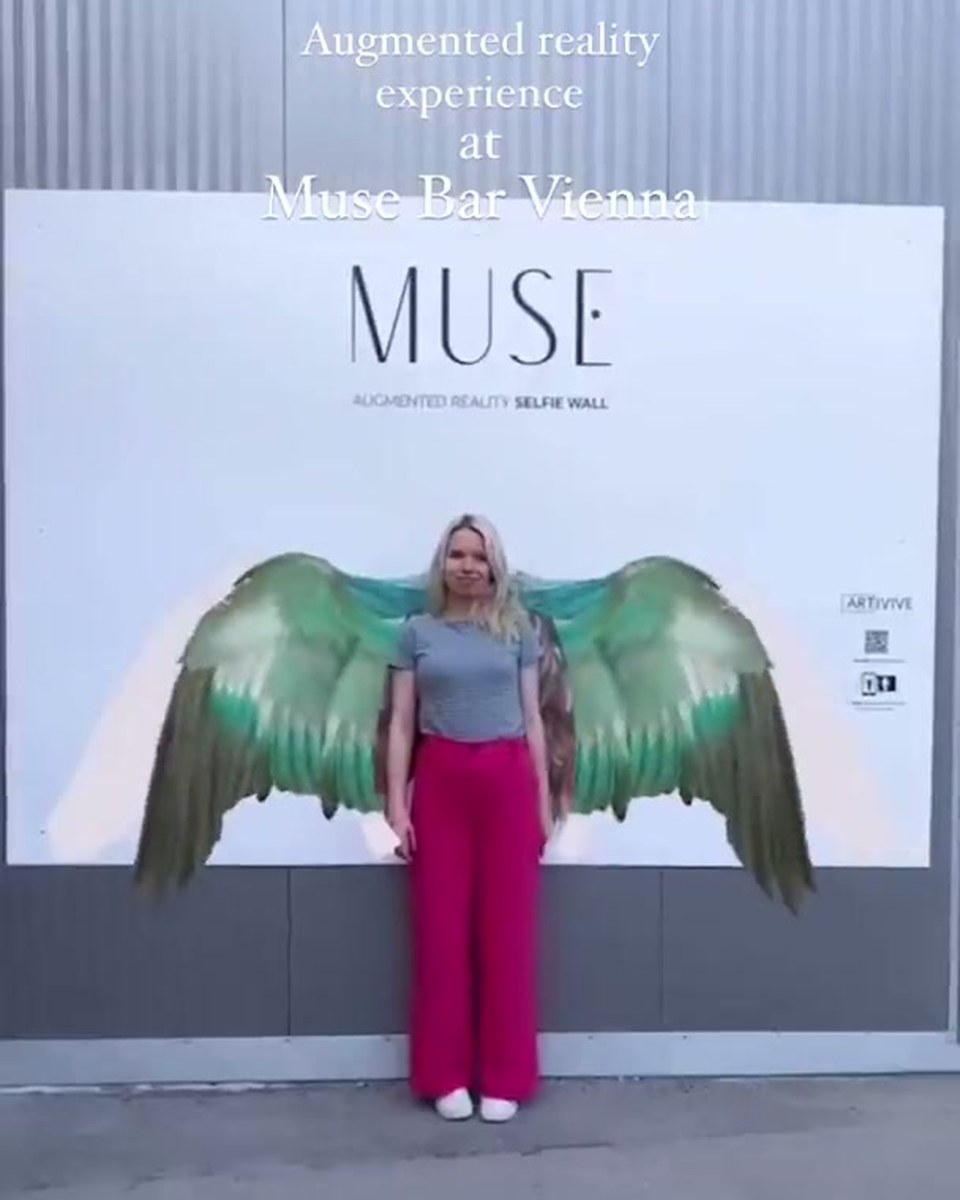 AR art at MUSE Bar on the Danube Canal, Vienna