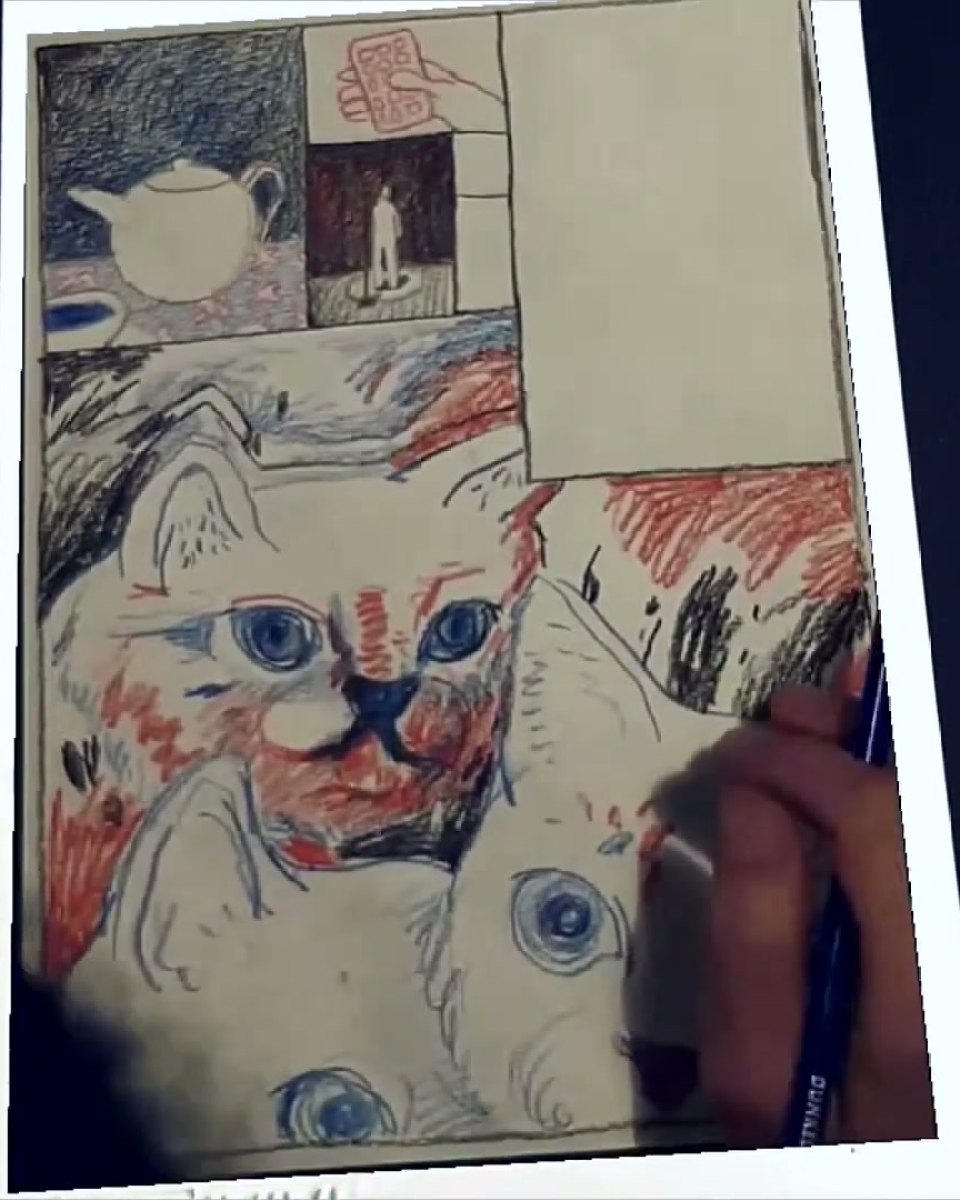 Simon Goritschnig draws live at FOMP's BilderBücherBühne